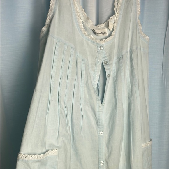 Vintage Light Blue Sleeveless Night Dress - Picture 8 of 10